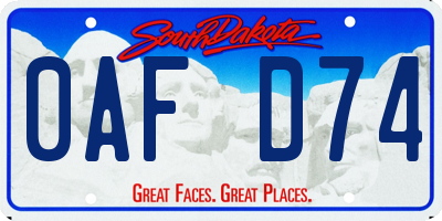 SD license plate 0AFD74