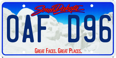 SD license plate 0AFD96