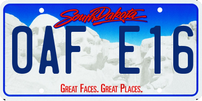 SD license plate 0AFE16