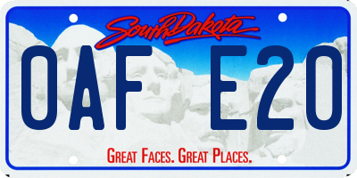SD license plate 0AFE20
