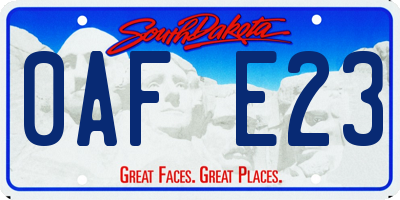 SD license plate 0AFE23