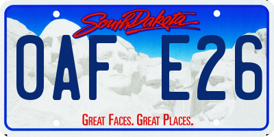 SD license plate 0AFE26