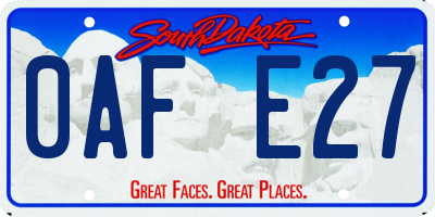 SD license plate 0AFE27