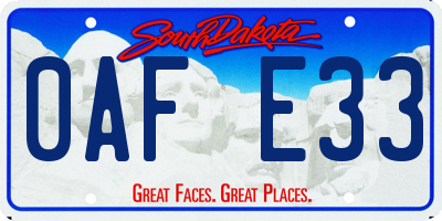 SD license plate 0AFE33