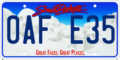 SD license plate 0AFE35