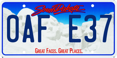 SD license plate 0AFE37