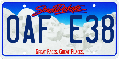 SD license plate 0AFE38