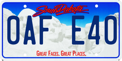 SD license plate 0AFE40