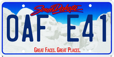 SD license plate 0AFE41