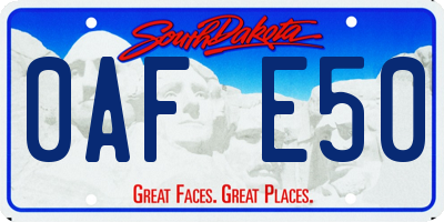 SD license plate 0AFE50