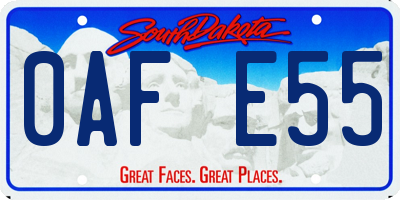 SD license plate 0AFE55