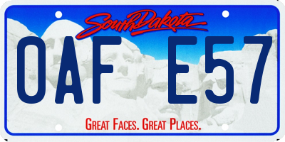 SD license plate 0AFE57