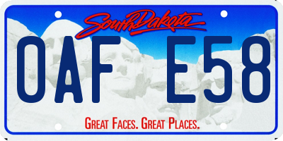 SD license plate 0AFE58