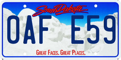 SD license plate 0AFE59