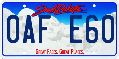 SD license plate 0AFE60