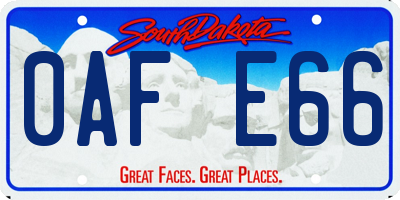 SD license plate 0AFE66