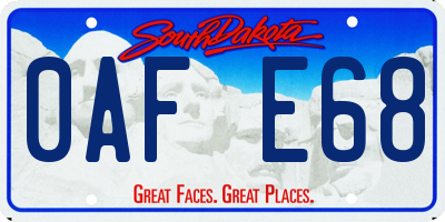 SD license plate 0AFE68