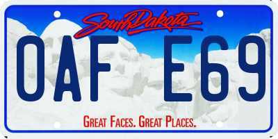 SD license plate 0AFE69