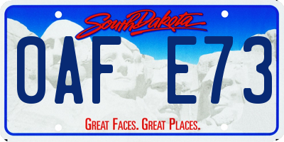 SD license plate 0AFE73