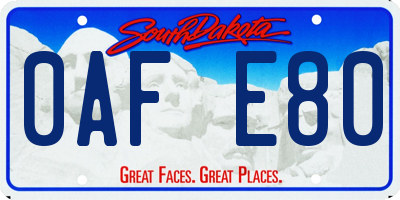 SD license plate 0AFE80