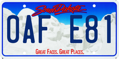 SD license plate 0AFE81