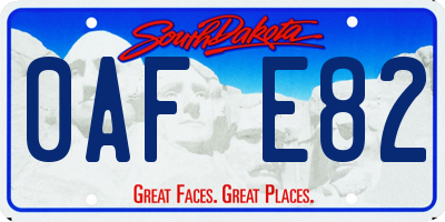 SD license plate 0AFE82