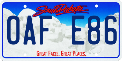 SD license plate 0AFE86