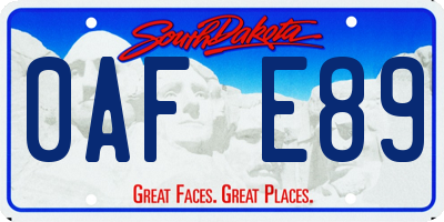 SD license plate 0AFE89