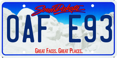 SD license plate 0AFE93