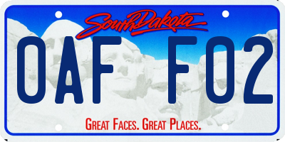 SD license plate 0AFF02