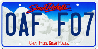 SD license plate 0AFF07