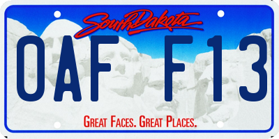 SD license plate 0AFF13