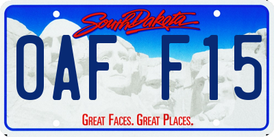 SD license plate 0AFF15