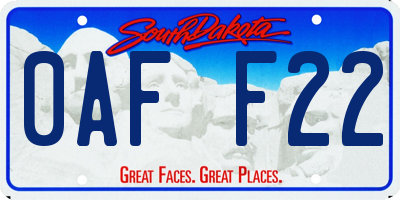 SD license plate 0AFF22