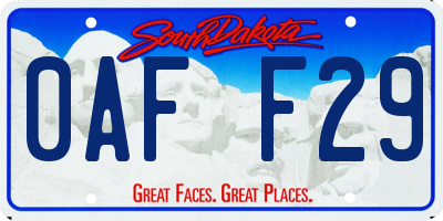 SD license plate 0AFF29