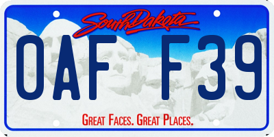 SD license plate 0AFF39