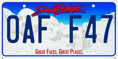 SD license plate 0AFF47