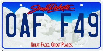 SD license plate 0AFF49