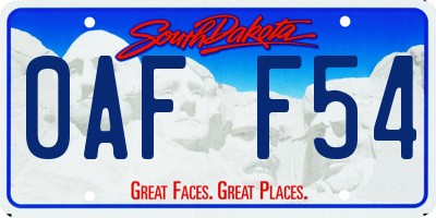 SD license plate 0AFF54