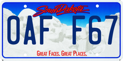 SD license plate 0AFF67