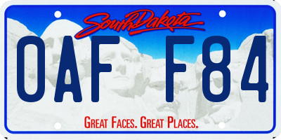 SD license plate 0AFF84