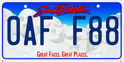 SD license plate 0AFF88