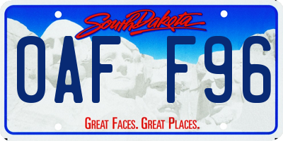 SD license plate 0AFF96