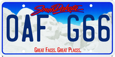 SD license plate 0AFG66