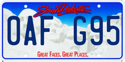 SD license plate 0AFG95