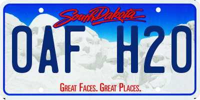 SD license plate 0AFH20