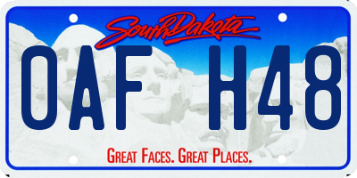 SD license plate 0AFH48