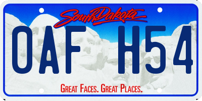 SD license plate 0AFH54