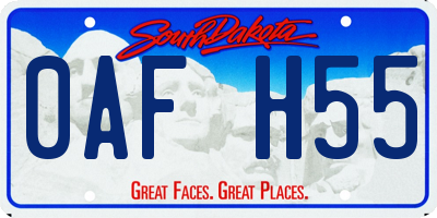 SD license plate 0AFH55