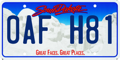 SD license plate 0AFH81